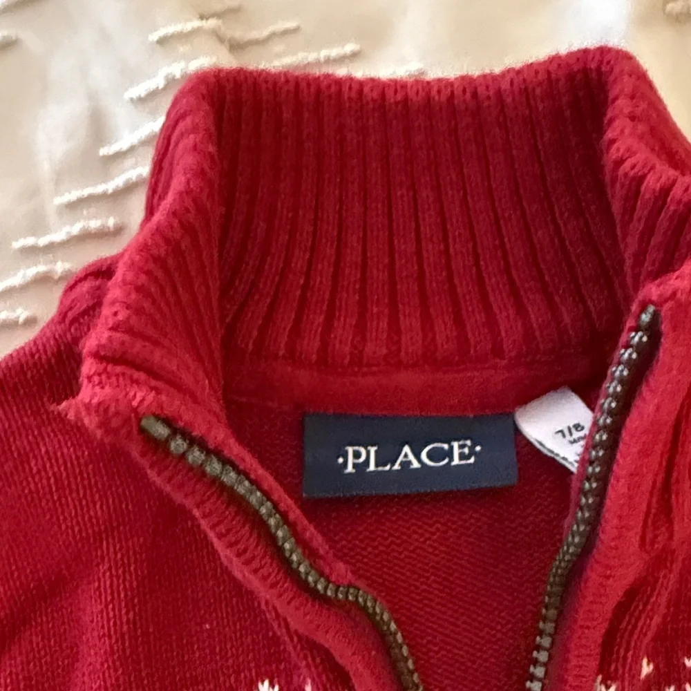 Place Red Half-Zip Sweater